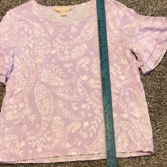 Roebuck & Co. purple short sleeve blouse size medium - Picture 7 of 12